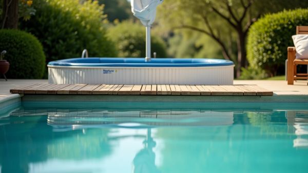 Dimensions piscine avec plage coque avec Neptune Piscines